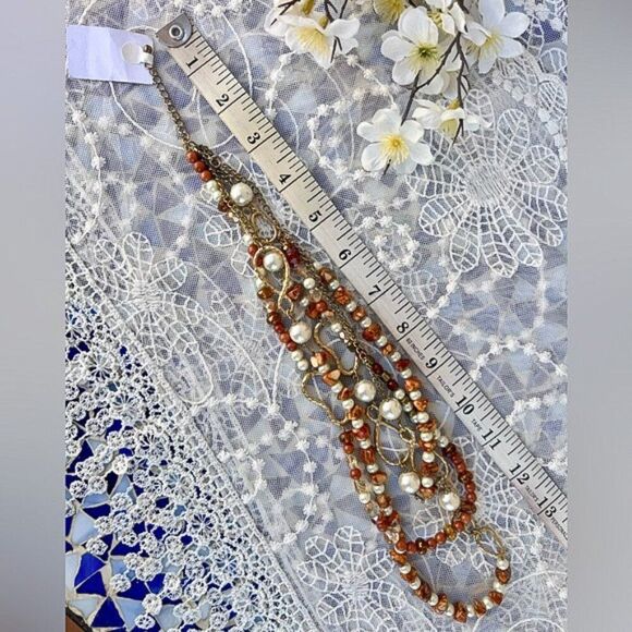 Asymmetrical Multi-Strand Beaded Necklace Y2K New Old Stock - Picture 10 of 11